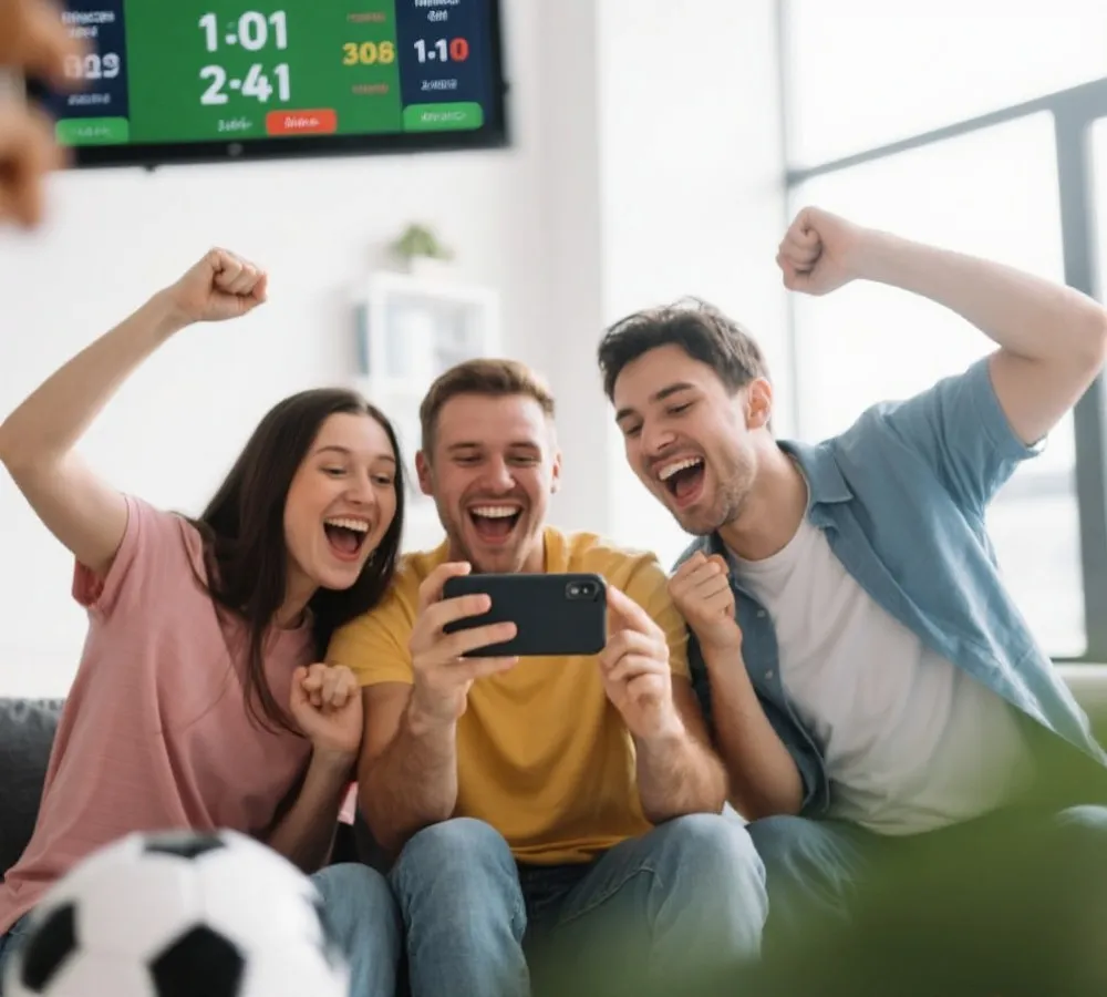 球迷查看实时比分