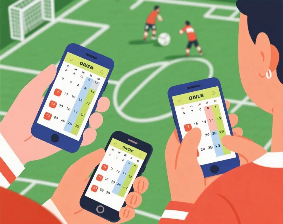 球迷查看赛程安排示意图